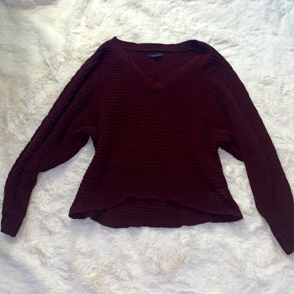 Dark purple/maroon V-neck sweater!